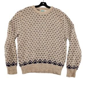 Royal North Mills Wool Knit Sweater Nordic Fair Isle Made USA Men’s M
